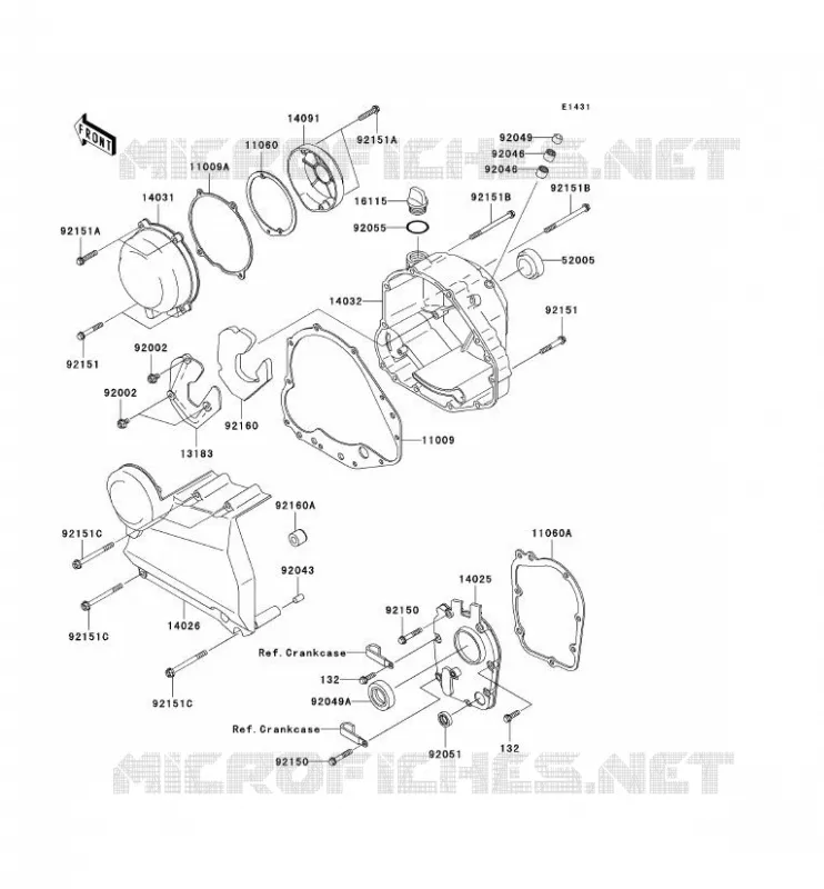 COUVERCLES MOTEUR Kawasaki MOTOS 750 2002 ZR-7S  ZR750-H2