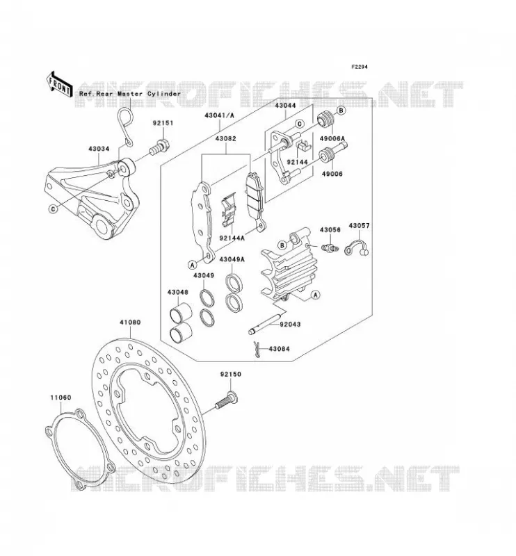 FREIN ARRIERE Kawasaki MOTOS 750 2003 ZR-7S  ZR750-H3