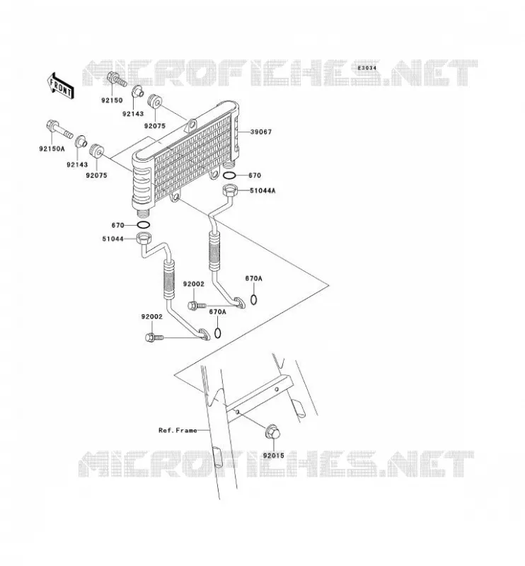 RADIATEUR D'HUILE Kawasaki MOTOS 750 2003 ZR-7S  ZR750-H3