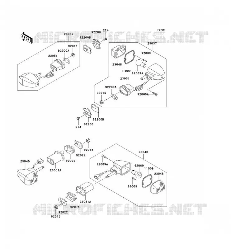 CLIGNOTANTS Kawasaki MOTOS 750 2003 ZR-7S  ZR750-H3