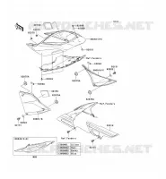 CACHE LAT&Eacute;RAL/GARDE CHAINE pour Kawasaki Z750 2004