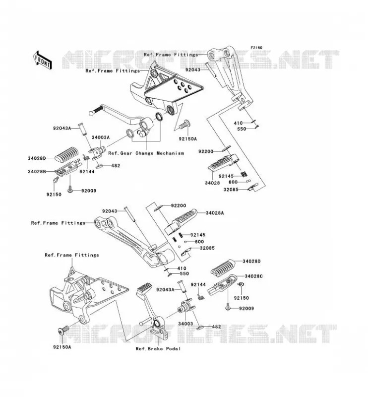 REPOSE PIED Kawasaki MOTOS 750 2005 Z750S  ZR750-K1