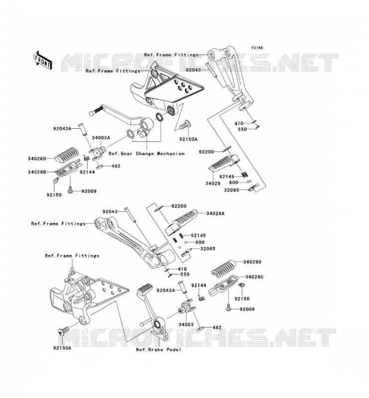 REPOSE PIED Kawasaki MOTOS 750 2006 Z750S  ZR750K6F