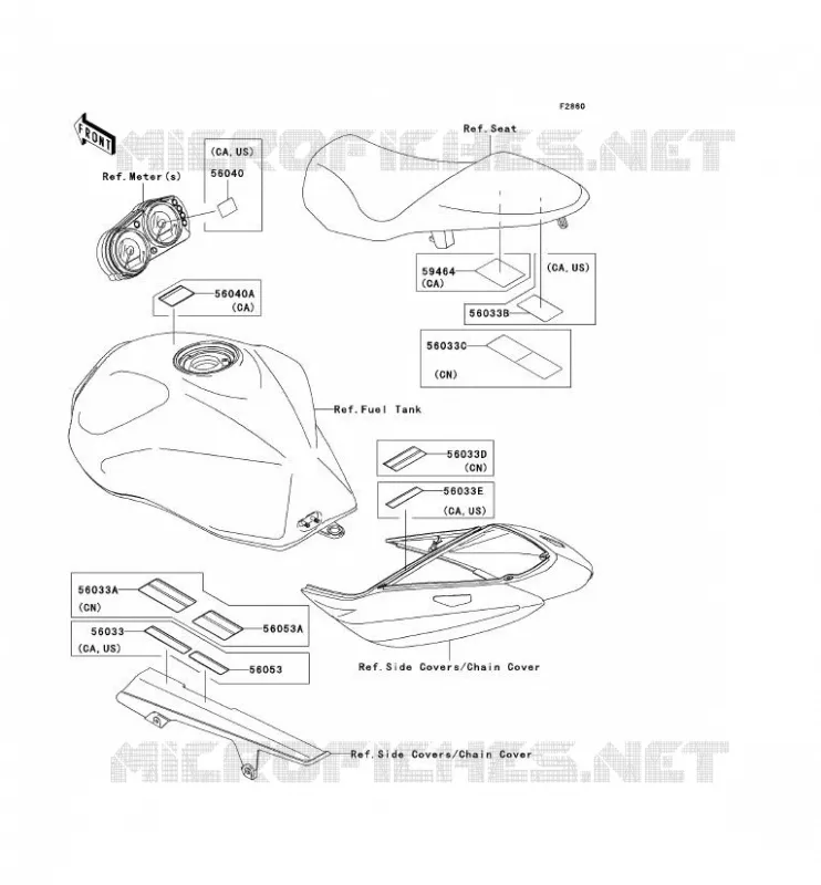 LABEL Kawasaki MOTOS 750 2006 Z750S  ZR750K6F