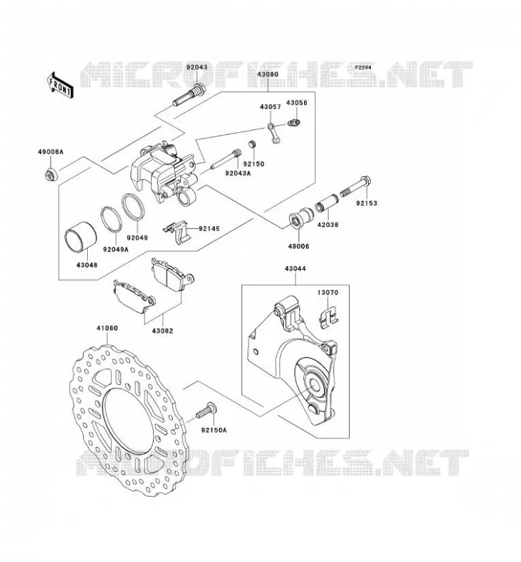 FREIN ARRIERE Kawasaki MOTOS 750 2007 Z750  ZR750L7F