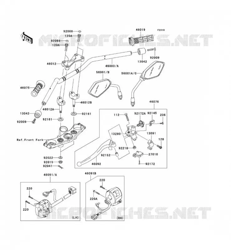 GUIDON Kawasaki MOTOS 750 2007 Z750  ZR750L7F