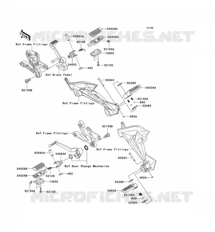REPOSE PIED Kawasaki MOTOS 750 2008 Z750  ZR750L8F