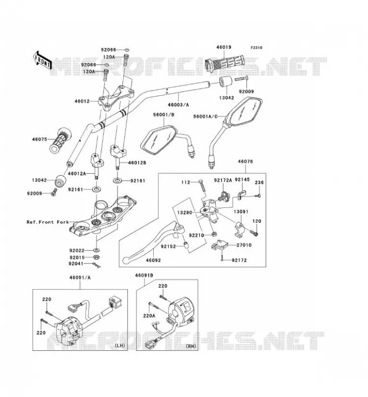GUIDON Kawasaki MOTOS 750 2009 Z750  ZR750L9F