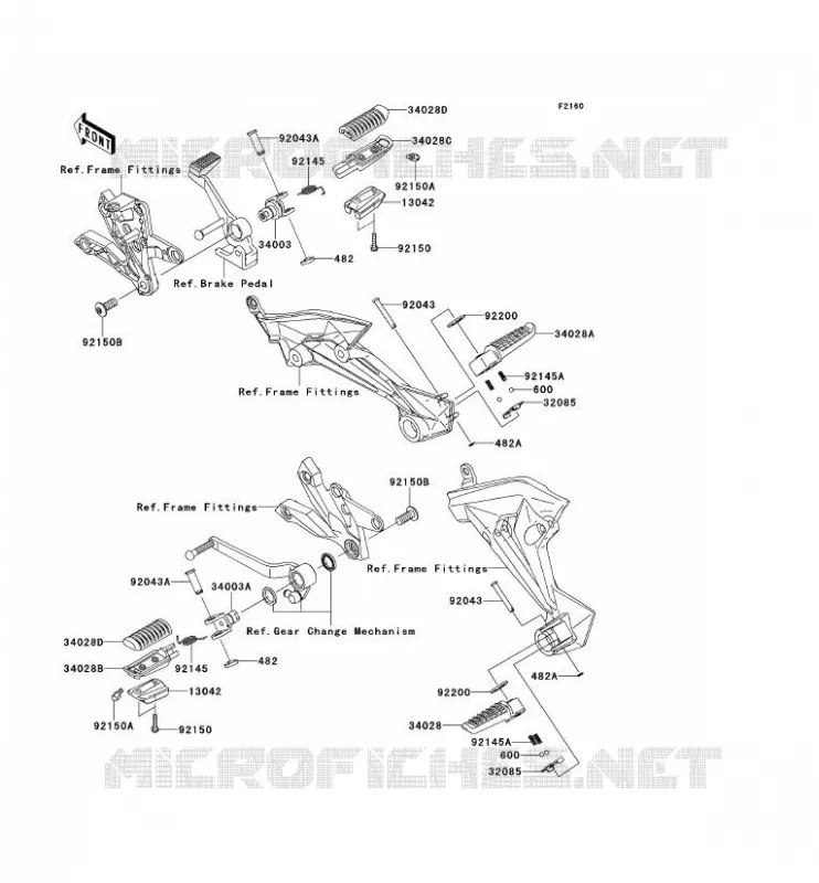 REPOSE PIED Kawasaki MOTOS 750 2012 Z750  ZR750LCF