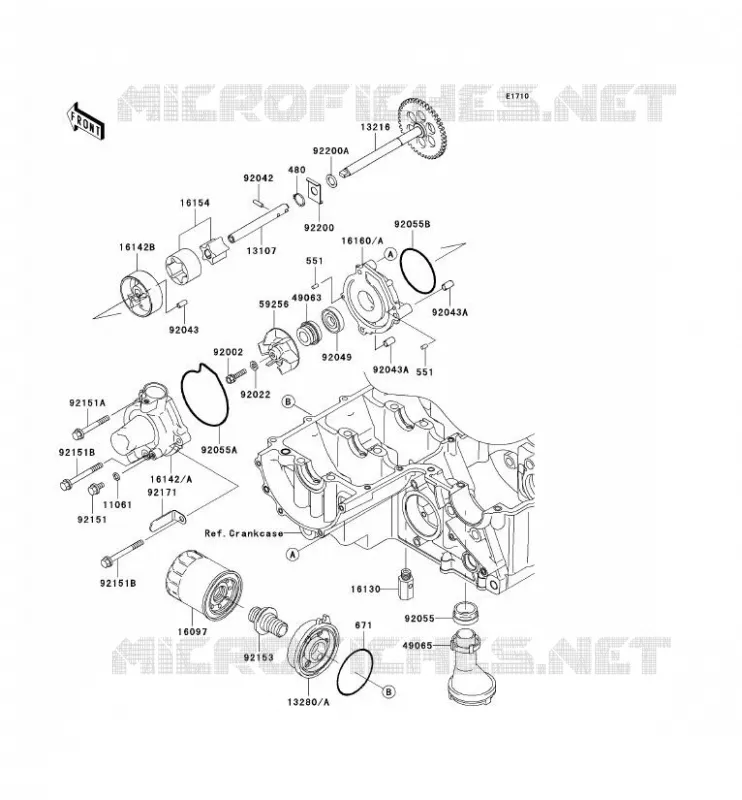 POMPE A HUILE Kawasaki MOTOS 750 2007 Z750 ABS  ZR750M7F