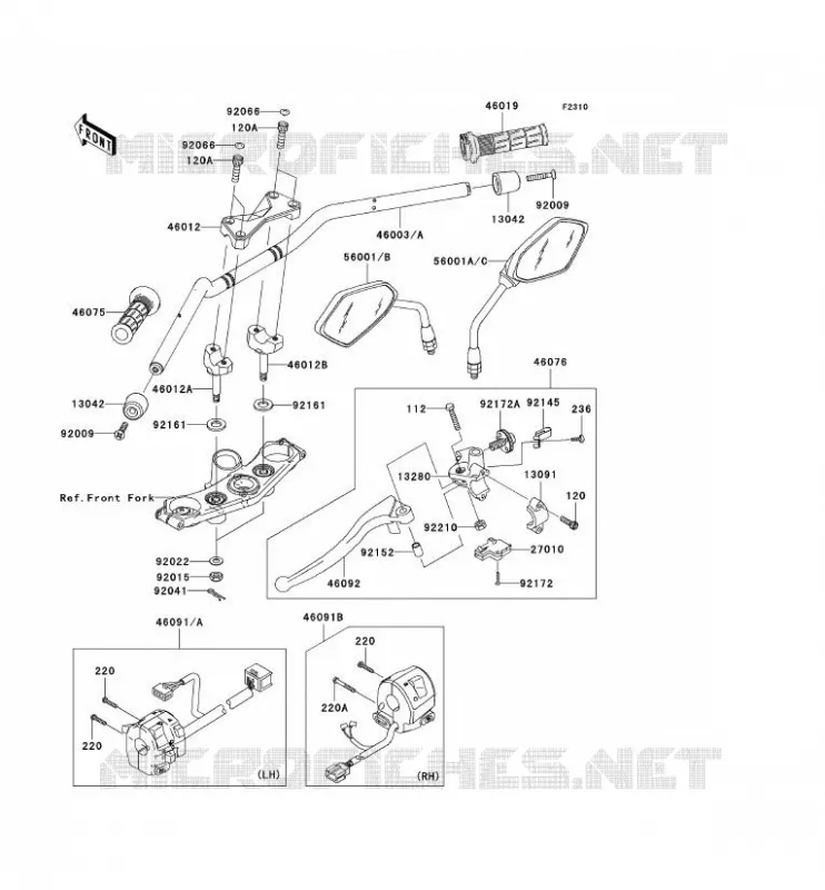 GUIDON Kawasaki MOTOS 750 2008 Z750 ABS  ZR750M8F