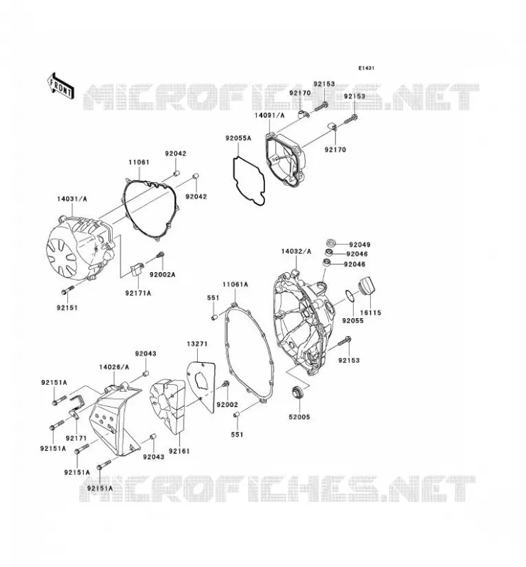 COUVERCLES MOTEUR Kawasaki MOTOS 750 2009 Z750 ABS  ZR750M9F