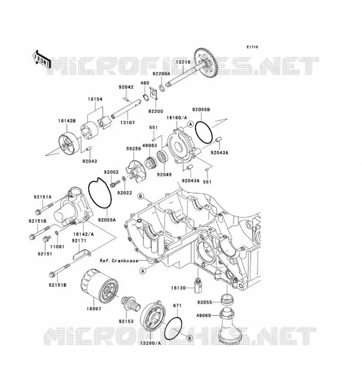 POMPE A HUILE Kawasaki MOTOS 750 2009 Z750 ABS  ZR750M9F