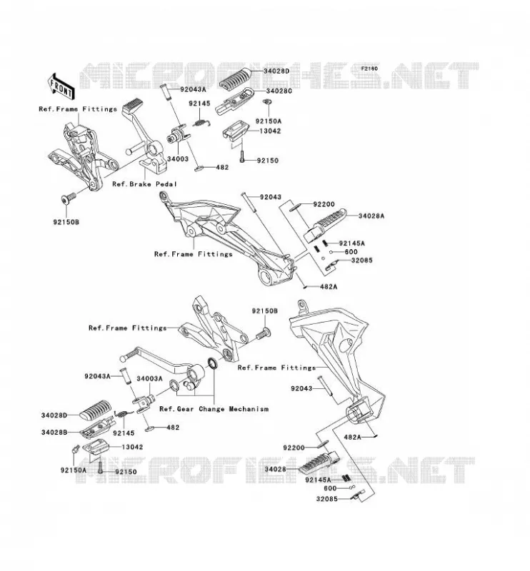REPOSE PIED Kawasaki MOTOS 750 2009 Z750 ABS  ZR750M9F