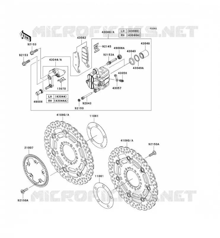 FREIN AVANT Kawasaki MOTOS 750 2010 Z750 ABS  ZR750MAF