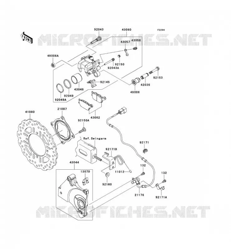 FREIN ARRIERE Kawasaki MOTOS 750 2010 Z750 ABS  ZR750MAF