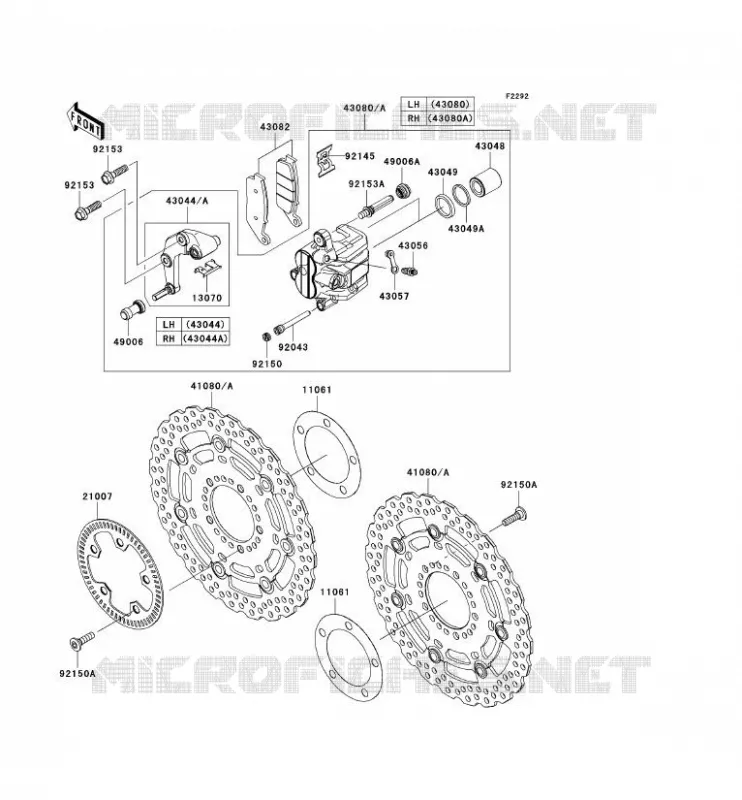 FREIN AVANT Kawasaki MOTOS 750 2010 Z750 ABS  ZR750MAS