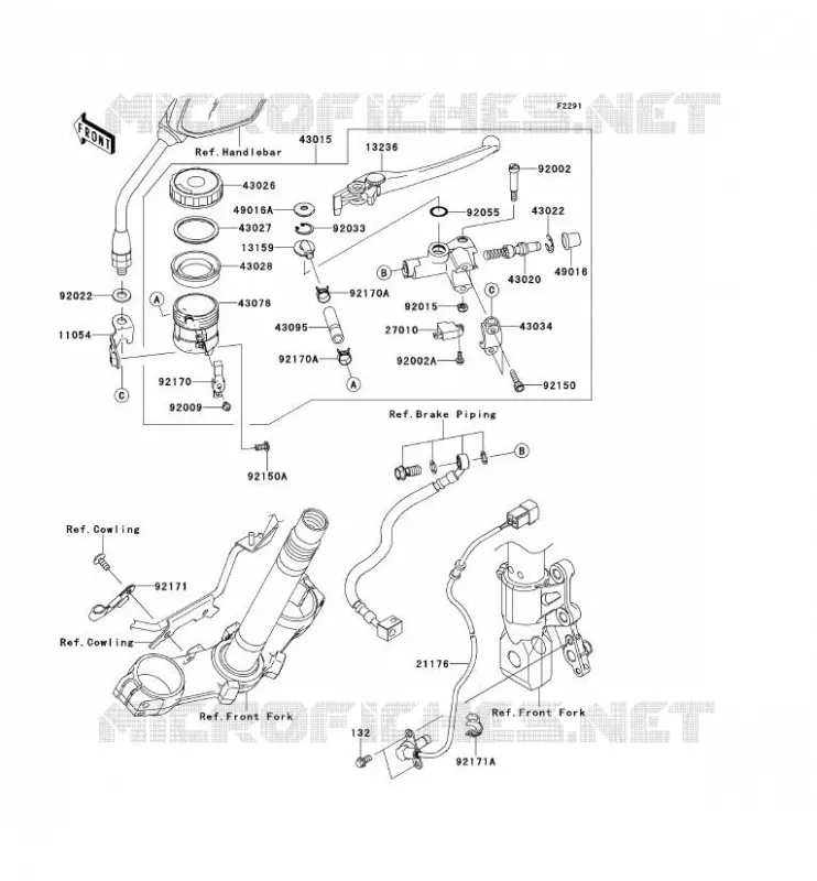 MAITRE CYLINDRE AV Kawasaki MOTOS 750 2011 Z750 ABS  ZR750MBF