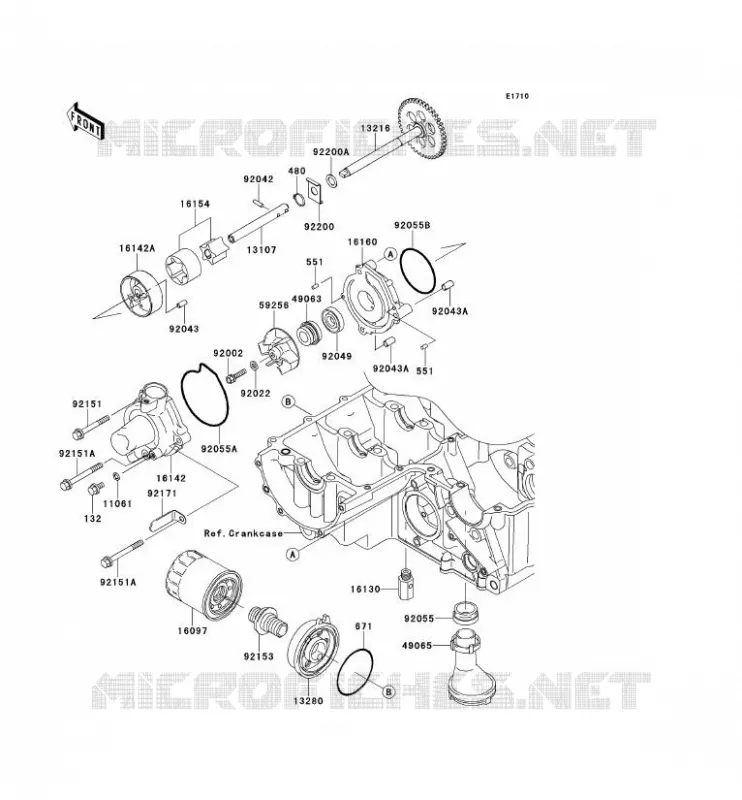 POMPE A HUILE Kawasaki MOTOS 750 2011 Z750 ABS  ZR750MBF
