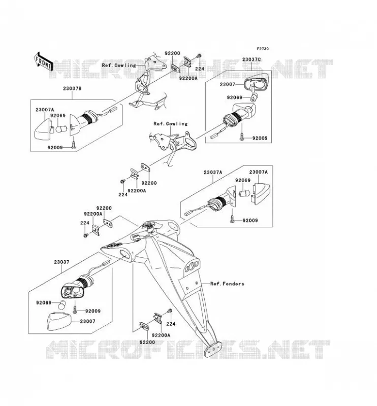 CLIGNOTANTS Kawasaki MOTOS 750 2012 Z750 ABS  ZR750MCF