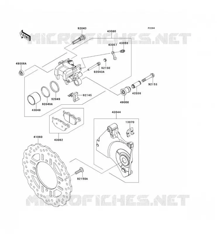 FREIN ARRIERE Kawasaki MOTOS 750 2012 Z750R  ZR750NCF
