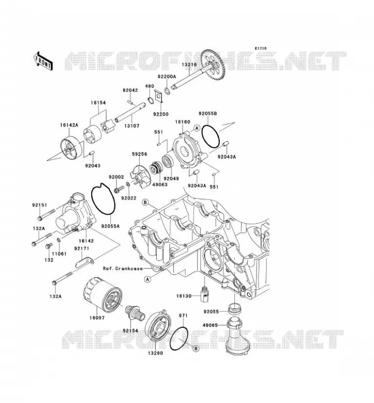 POMPE A HUILE Kawasaki MOTOS 750 2012 Z750R  ZR750NCF