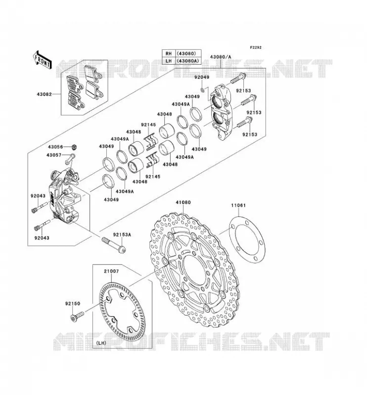 FREIN AVANT Kawasaki MOTOS 750 2011 Z750R ABS  ZR750PBF