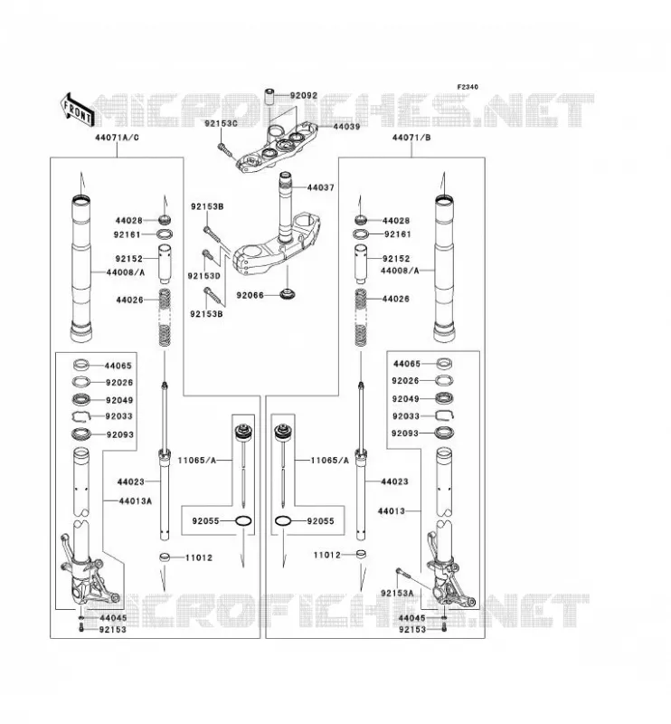 FOURCHE Kawasaki MOTOS 750 2012 Z750R ABS  ZR750PCF