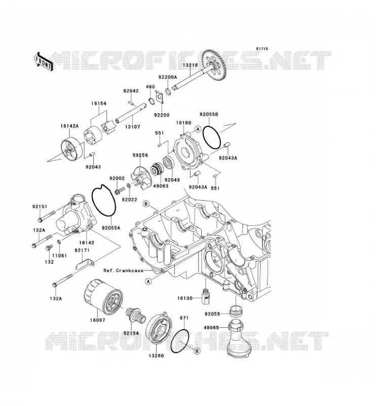 POMPE A HUILE Kawasaki MOTOS 750 2012 Z750R ABS  ZR750PCF