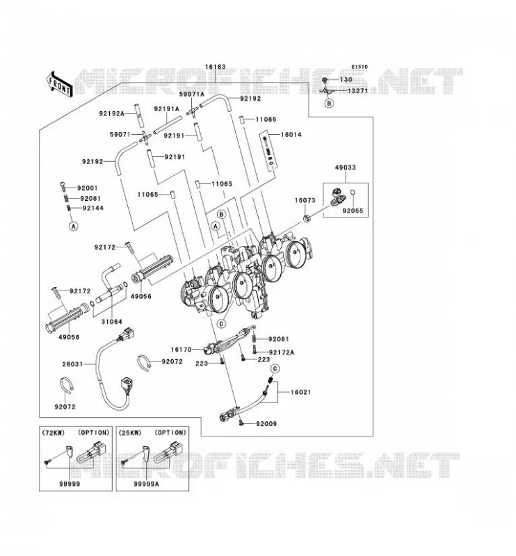 CARBU Kawasaki MOTOS 750 2012 Z750R ABS  ZR750PCF