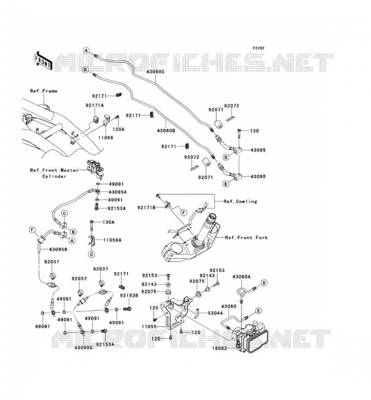 DURITE DE FREIN Kawasaki MOTOS 750 2012 Z750R ABS  ZR750PCF