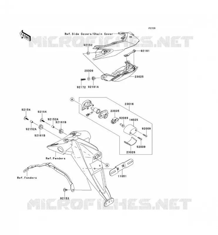 FEUX ARRI&Egrave;RE(S) Kawasaki MOTOS 750 2012 Z750R ABS  ZR750PCF
