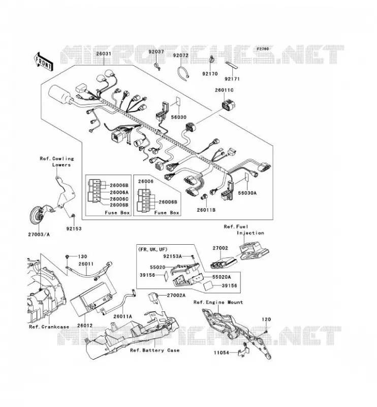 CHASSIS EQUIPMENT ELECTRIQUE Kawasaki MOTOS 750 2012 Z750R ABS  ZR750PCF
