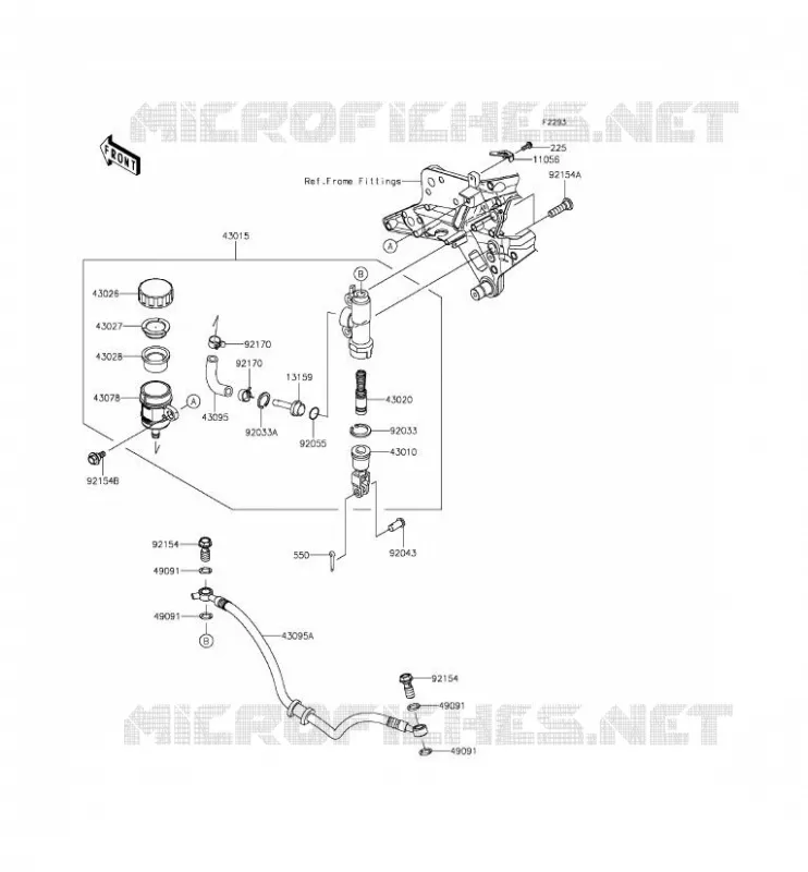 MAITRE CYLINDRE ARRI&Egrave;RE Kawasaki MOTOS 800 2013 Z800  ZR800ADS