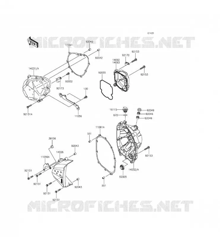 COUVERCLES MOTEUR Kawasaki MOTOS 800 2014 Z800  ZR800AEF