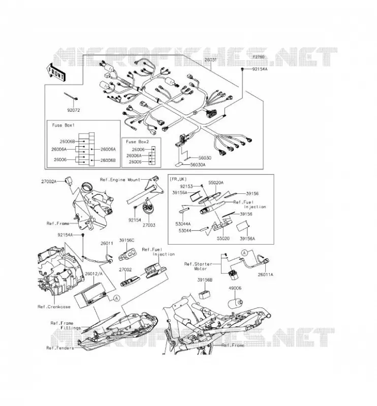 CHASSIS EQUIPMENT ELECTRIQUE Kawasaki MOTOS 800 2013 Z800 ABS  ZR800BDS