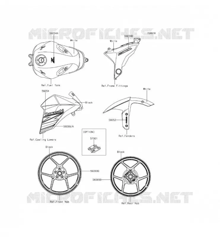 STICKER(WHITE) Kawasaki MOTOS 800 2013 Z800 ABS  ZR800BDS
