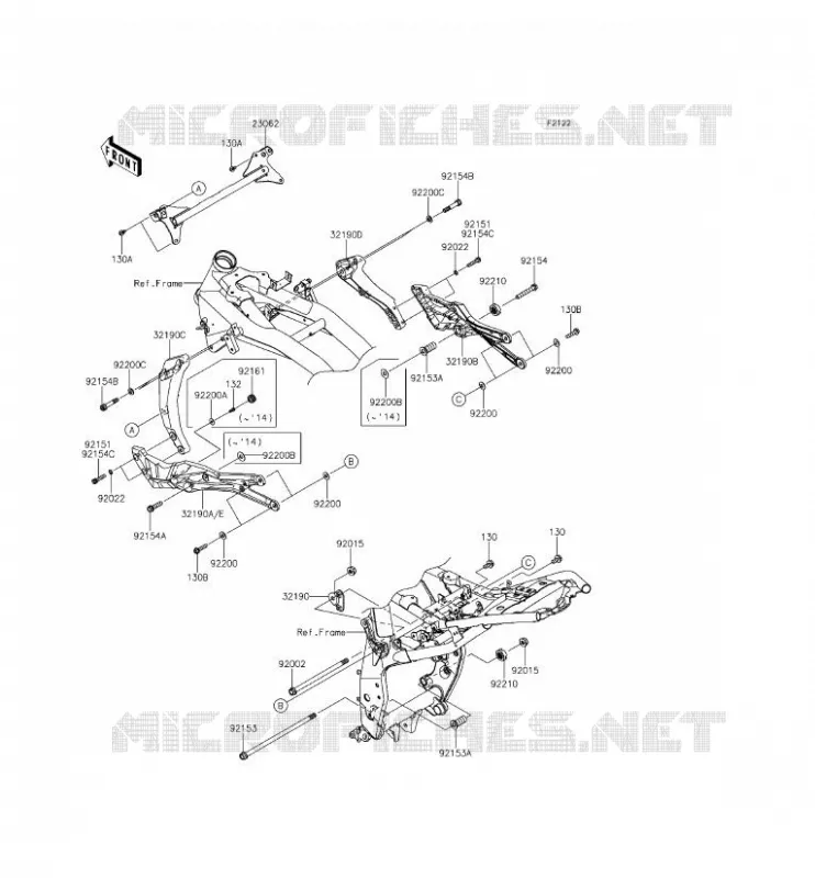 SUPPORT MOTEUR Kawasaki MOTOS 800 2014 Z800 ABS  ZR800BEF