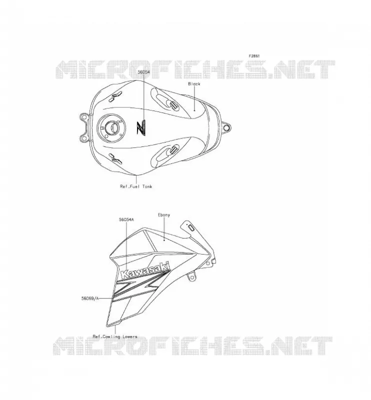 STICKER(EBONY) Kawasaki MOTOS 800 2013 Z800  ZR800CDS