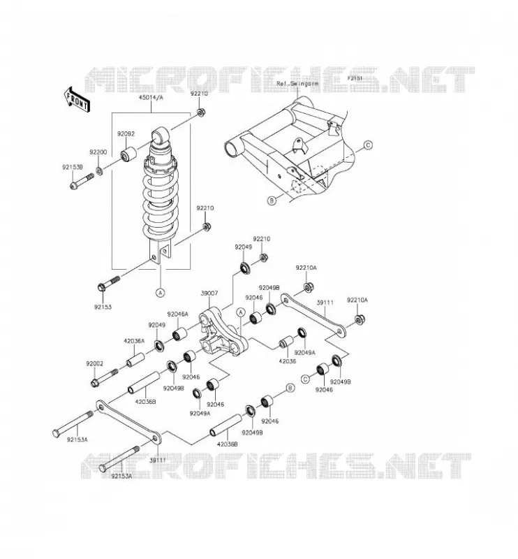 SUSPENSION/AMORTISSEUR Kawasaki MOTOS 800 2013 Z800  ZR800CDS
