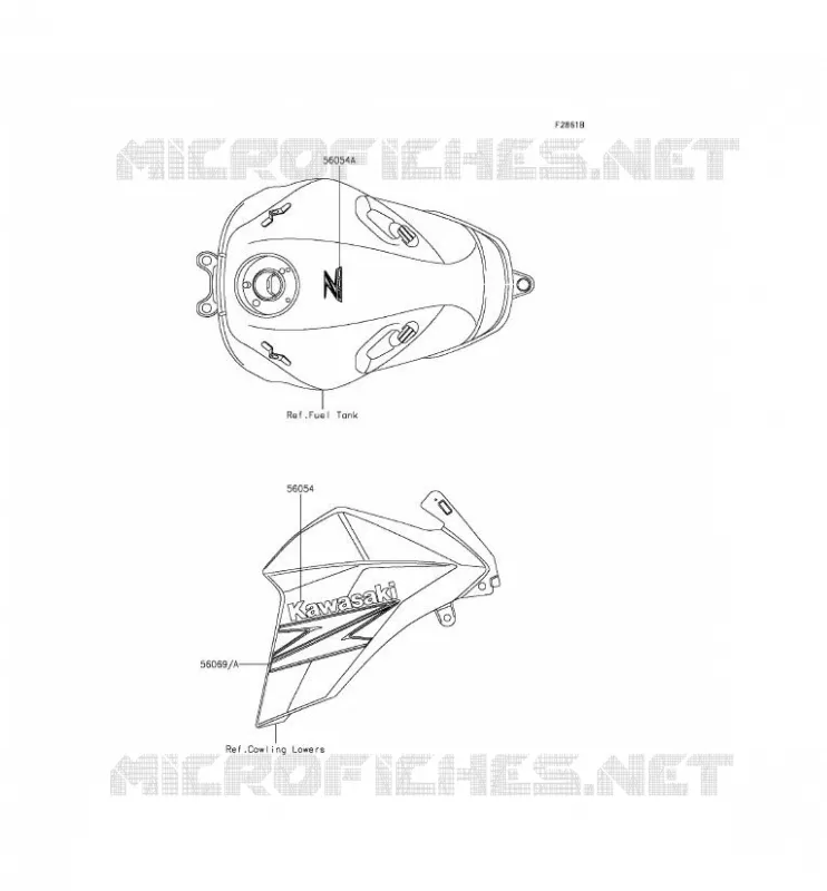 STICKER(GREEN) Kawasaki MOTOS 800 2014 Z800  ZR800CEF