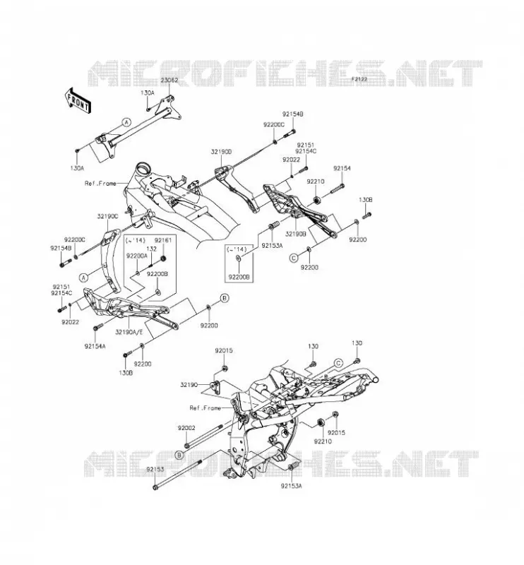 SUPPORT MOTEUR Kawasaki MOTOS 800 2014 Z800  ZR800CEF