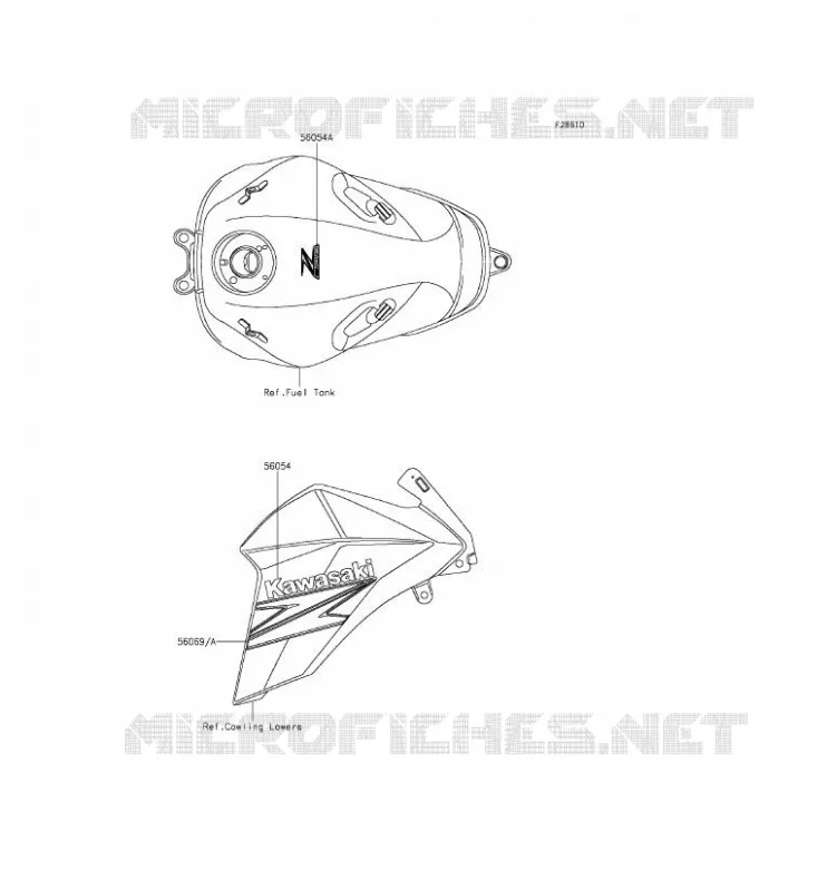 STICKER(WHITE) Kawasaki MOTOS 800 2014 Z800  ZR800CEF