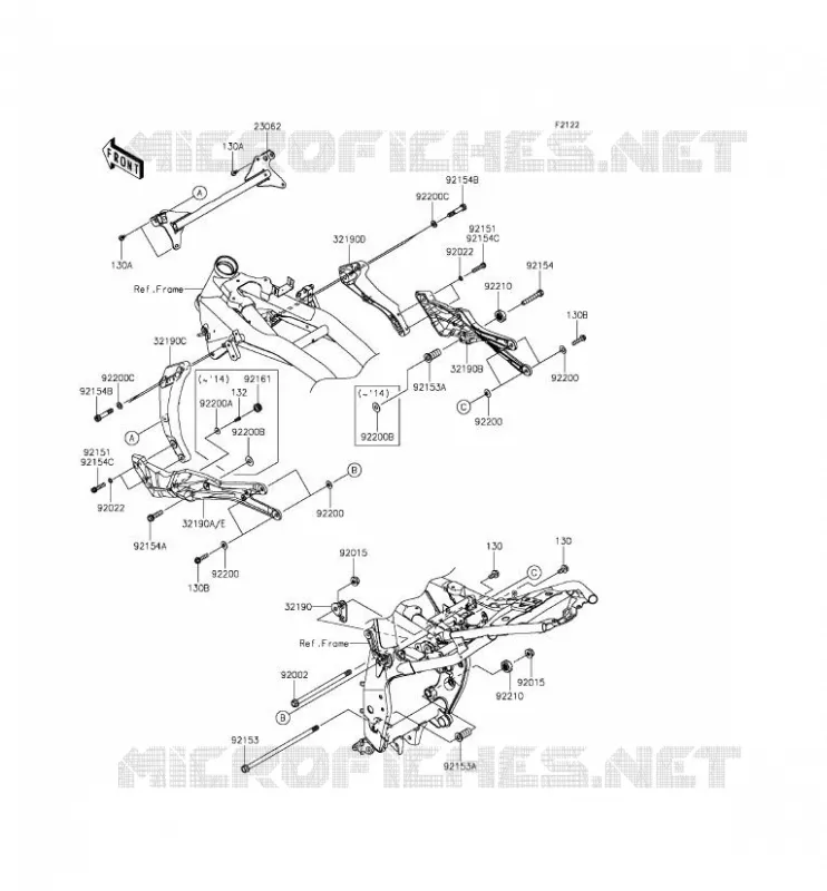 SUPPORT MOTEUR Kawasaki MOTOS 800 2014 Z800  ZR800CEF