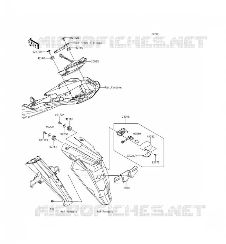 FEUX ARRI&Egrave;RE(S) Kawasaki MOTOS 800 2015 Z800  ZR800CFF