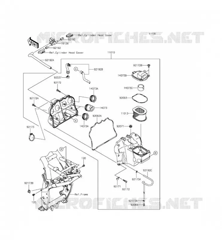 FILTRE A AIR Kawasaki MOTOS 800 2013 Z800 ABS  ZR800DDS