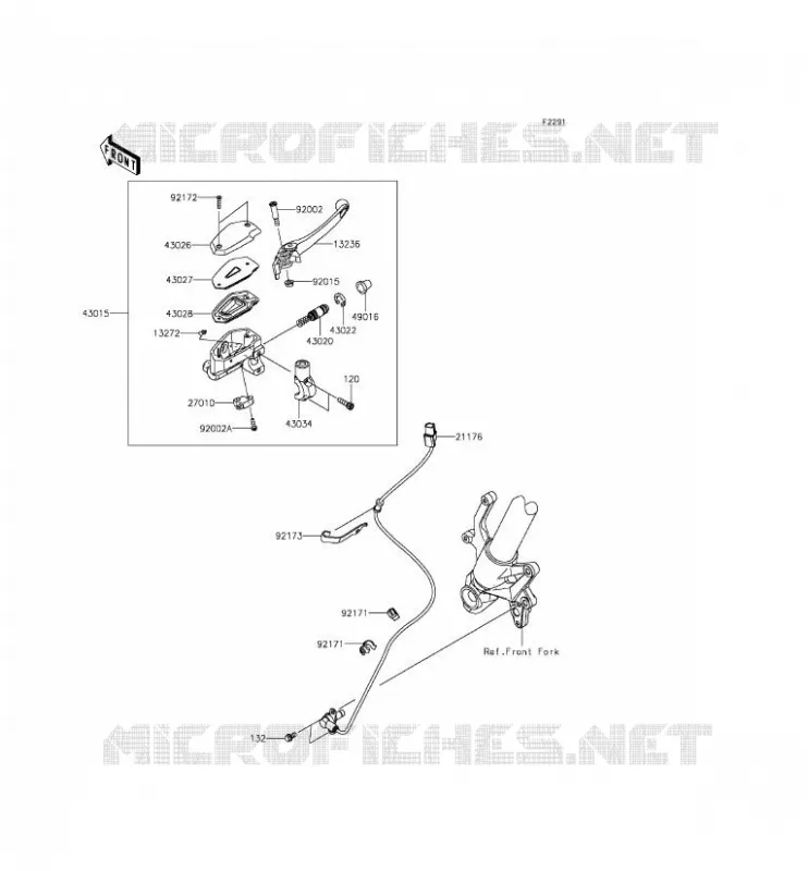 MAITRE CYLINDRE AV Kawasaki MOTOS 800 2013 Z800 ABS  ZR800DDS