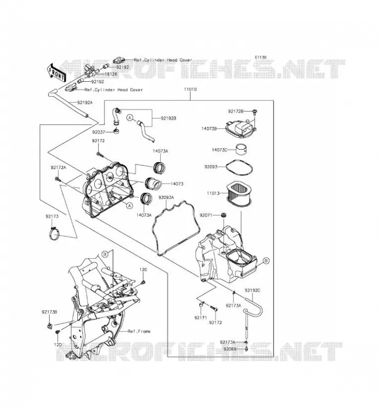 FILTRE A AIR Kawasaki MOTOS 800 2013 Z800 ABS  ZR800DDS