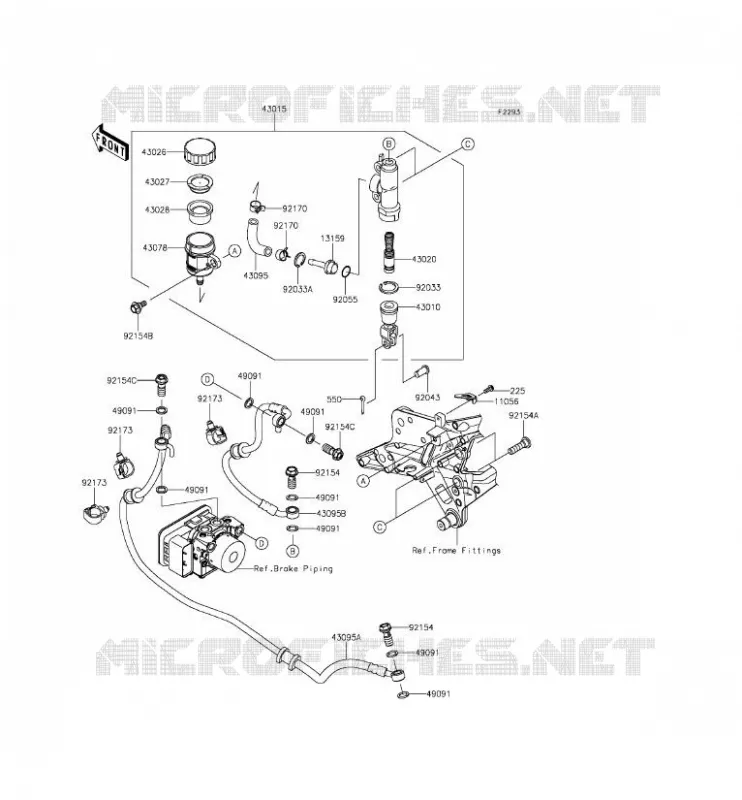 MAITRE CYLINDRE ARRI&Egrave;RE Kawasaki MOTOS 800 2015 Z800 ABS  ZR800DFF