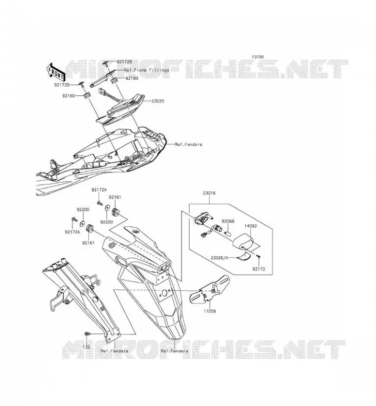 FEUX ARRI&Egrave;RE(S) Kawasaki MOTOS 800 2015 Z800 ABS  ZR800DFF